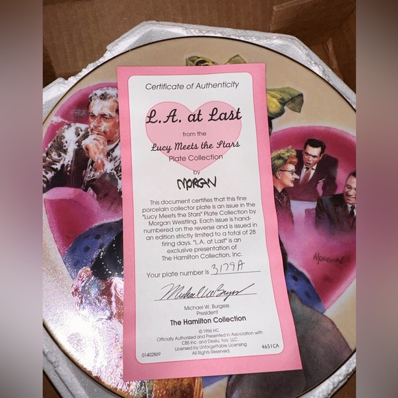 I Love Lucy L.A. At Last Collector Plate Hamilton Collection - Picture 4 of 5